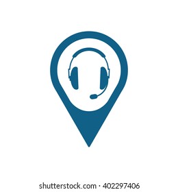  headphones with microphone  icon Vector