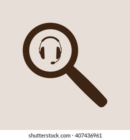  headphones with microphone  icon Vector