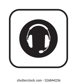  Headphones with microphone  icon,vector. Flat design.