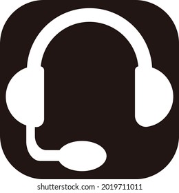 Headphones with microphone, illustration, vector on a white background.