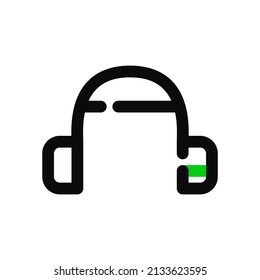 Headphones minimalistic line art icons. Pixel perfect, editable stroke