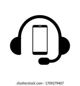 Headphones, Mobile with headset icon vector