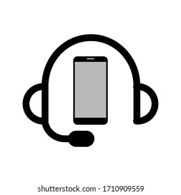 Headphones, Mobile with headset icon vector
