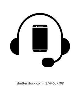 Headphones, Mobile with headset icon vector eps02