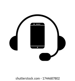 Auriculares, móvil con icono de auriculares vectores eps02
