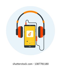 Fones de ouvido, celular com fone de ouvido, ouvindo música, lista de reprodução de músicas alegres, tocador de música, som estéreo, fones de ouvido, fone de ouvido, fio de cabo, dispositivo de áudio, impressões para panos e capa