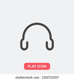 Headphones modern simple flat vector illustration for web site or mobile app