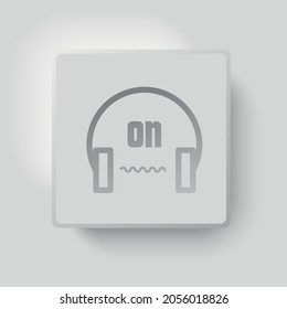 Auriculares botón de estilo moderno para tu sitio web, aplicación, página, plantilla, diseño. Ilustración vectorial.