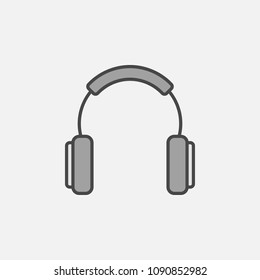 Headphones monochrome simple vector concept icon or logo element