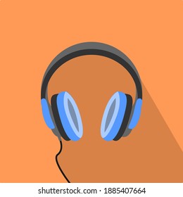 Headphones music beat icon. Radio head over ear rock.