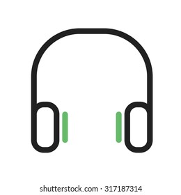 Headphones, music, computer icon vector image. Can also be used for computer and hardware. Suitable for use on web apps, mobile apps and print media.