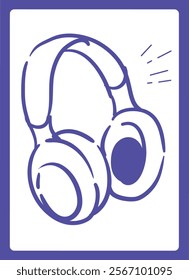 Headphones for music, dance. Vector illustration.