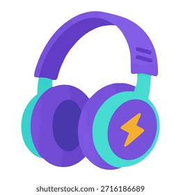 Auscultadores tecnologia dispositivo de música cor plana vetor ilustração modelo design