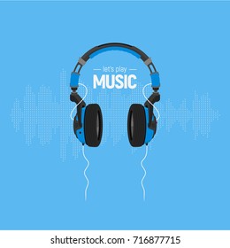 Headphones / Music Flat Vector Illustration