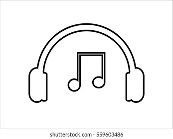 Headphones for music, icon, vector illustration eps10