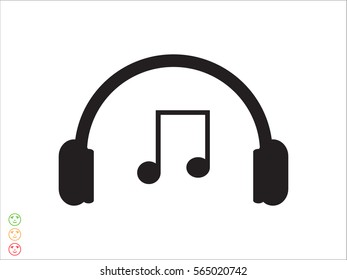 Headphones for music, icon, vector illustration eps10