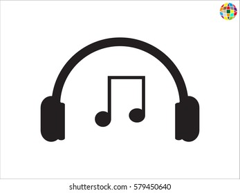 Headphones for music, icon, vector illustration eps10