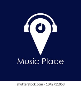 Headphones Music Place Logo Concept