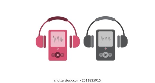 Headphones with music playing loud