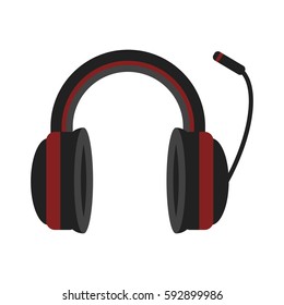 Headphones music technology accessory vector icon.