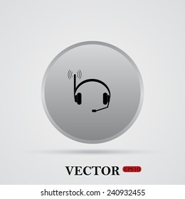 Headphones. Musical accessories running through wi-fi network, vector, EPS 10