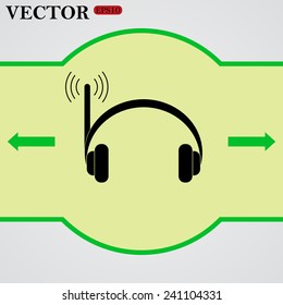 Headphones. Musical accessories running  through wi-fi network ,  vector, EPS 10