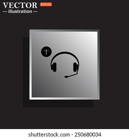 Headphones. Musical accessories running through wi-fi network,  vector illustration, EPS 10