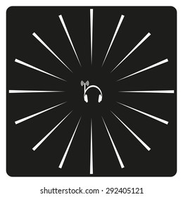 Headphones. Musical accessories running through wi-fi network. icon. vector design