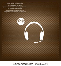 Headphones. Musical accessories running through wi-fi network. icon. vector design