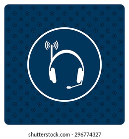 Headphones. Musical accessories running through wi-fi network. icon. vector design