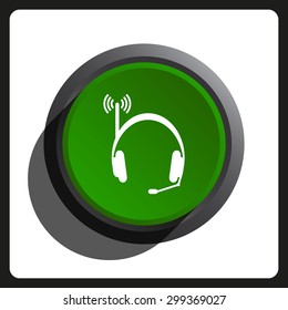 Headphones. Musical accessories running through wi-fi network. icon. vector design