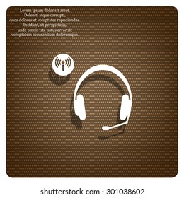 Headphones. Musical accessories running through wi-fi network. icon. vector design