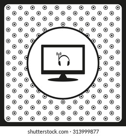 Headphones. Musical accessories running through wi-fi network. icon. vector design