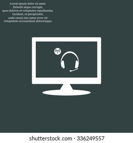 Headphones. Musical accessories running through wi-fi network. icon. vector design