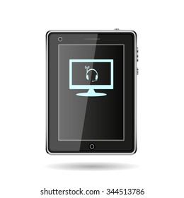 Headphones. Musical accessories running through wi-fi network. icon. vector design