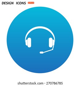 Headphones. Musical accessory. icon. vector design