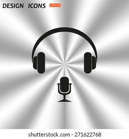 Headphones. Musical accessory. icon. vector design