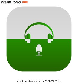 Headphones. Musical accessory. icon. vector design