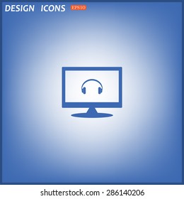 Headphones. Musical accessory. icon. vector design