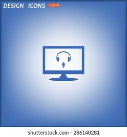 Headphones. Musical accessory. icon. vector design