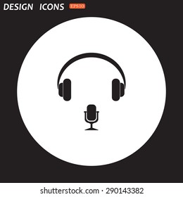 Headphones. Musical accessory. icon. vector design