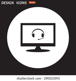 Headphones. Musical accessory. icon. vector design