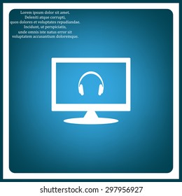 Headphones. Musical accessory. icon. vector design