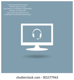 Headphones. Musical accessory. icon. vector design