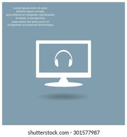 Headphones. Musical accessory. icon. vector design
