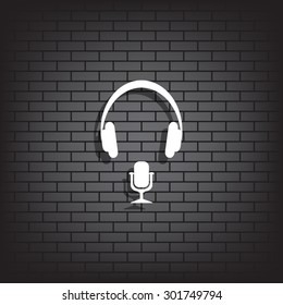 Headphones. Musical accessory. icon. vector design