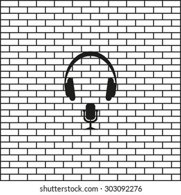 Headphones. Musical accessory. icon. vector design