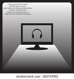 Headphones. Musical accessory. icon. vector design