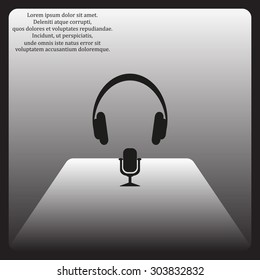 Headphones. Musical accessory. icon. vector design