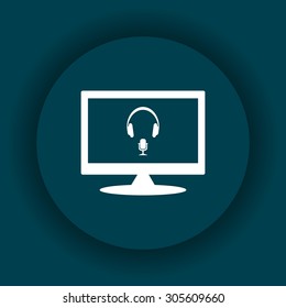 Headphones. Musical accessory. icon. vector design